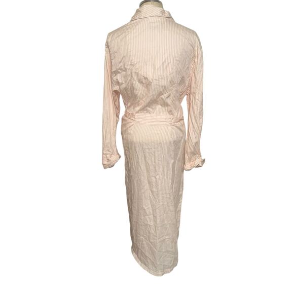 Lauren Ralph Lauren Women's Cotton Striped Robe in Pastel Peach/White Size XL - Picture 5 of 8